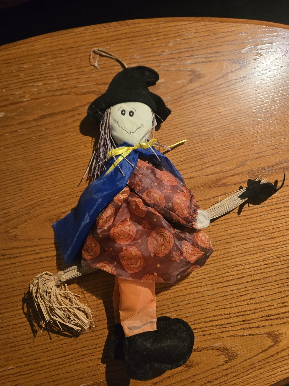 Halloween Witch Doll with Pumpkin Dress Hanging Decoration